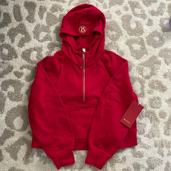 lululemon athletica Tops - Lululemon new year dark red scuba half zip hoodie